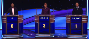 Today's Jeopardy! Masters game 1 scores (for the May 15, 2024 game.)