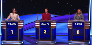 Tonight's Jeopardy! Masters scores from May 20, 2024 (game 1).