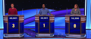 Tonight's Jeopardy! Masters scores for May 20, 2024. (Game 2.)