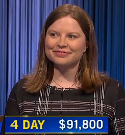 Adriana Harmeyer, today's Jeopardy! winner (for the June 3, 2024 game.)