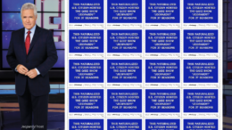 The US Postal Service's Forever Stamp honoring Alex Trebek.