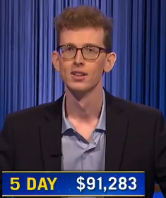 Drew Basile, today's Jeopardy! winner (for the June 25, 2024 game.)