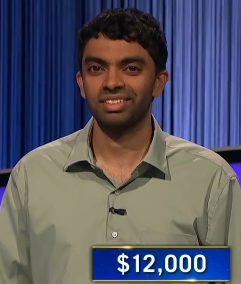 Neilesh Vinjamuri, today's Jeopardy! winner (for the July 19, 2024 game.)