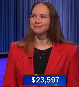 Rachel Bradley, today's Jeopardy! winner (for the July 26, 2024 game.)