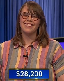 Kate Roesch, today's Jeopardy! winner (for the September 27, 2024 game.)