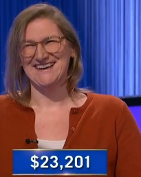 Kelly Gates, today's Jeopardy! winner (for the October 18, 2024 game.)
