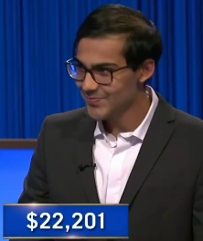 Rishabh Wuppalapati, today's Jeopardy! winner (for the October 15, 2024 game.)