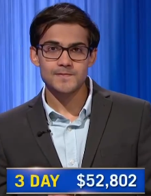Rishabh Wuppalapati, today's Jeopardy! winner (for the October 17, 2024 game.)