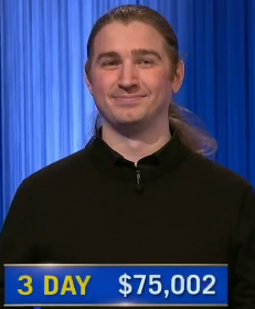 Greg Jolin, today's Jeopardy! winner (for the November 4, 2024 game.)