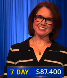 Laura Faddah, today's Jeopardy! winner (for the December 27, 2024 game.)
