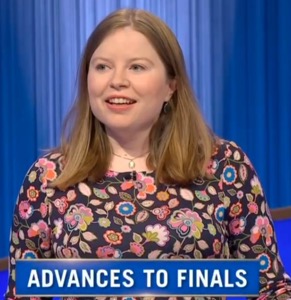 Adriana Harmeyer, today's Jeopardy! winner (for the August 5, 2025 game.)
