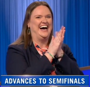 Emily Sands, today's Jeopardy! winner (for the August 20, 2025 game.)