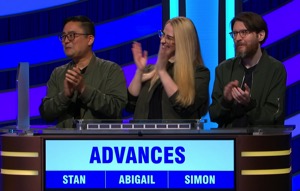 Mission: Impopsicle, today's Pop Culture Jeopardy! winners (for February 12, 2025, episode 33.)