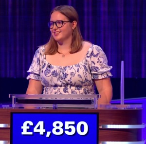 Abby Hallett, today's Jeopardy! winner (for the March 24, 2025 game.)