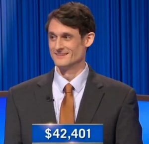 Alex DeFrank, today's Jeopardy! winner (for the March 14, 2025 game.)