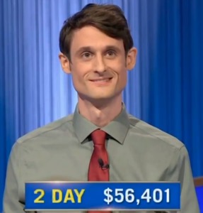 Alex deFrank, today's Jeopardy! winner (for the March 17, 2025 game.)
