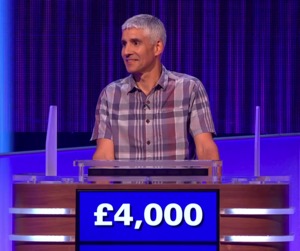 Dan Afshar, today's UK Jeopardy winner (for the March 27, 2025 game.)