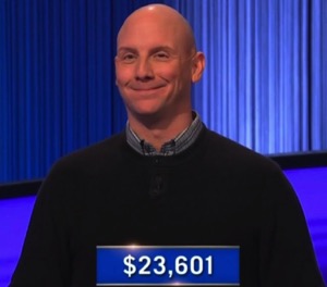 Josh Weikert, today's Jeopardy! winner (for the March 21, 2025 game.)