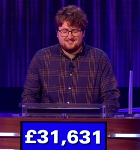 Ben Jones, today's UK Jeopardy winner (for the April 15, 2025 game.)