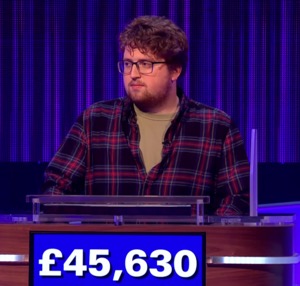 Ben Jones, today's UK Jeopardy! winner (for the April 17, 2025 game.)