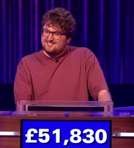 Ben Jones, today's UK Jeopardy! winner (for the April 22, 2025 game.)