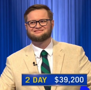Bryce Wargin, today's Jeopardy! winner (for the September 20-21, 2025 game.)
