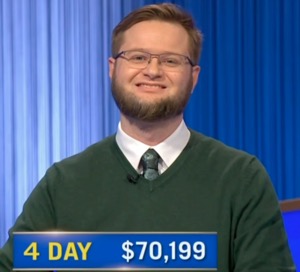 Bryce Wargin, today's Jeopardy! winner (for the April 3, 2025 game.)