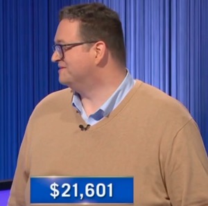 Mike Dawson, today's Jeopardy! winner (for the April 4, 2025 game.)