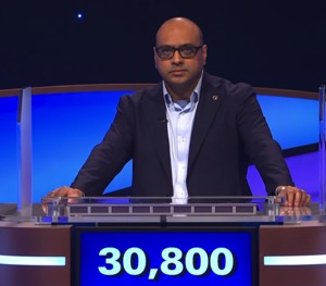 Yogesh Raut, today's Jeopardy! Masters winner (for the April 30, 2025 first game.)