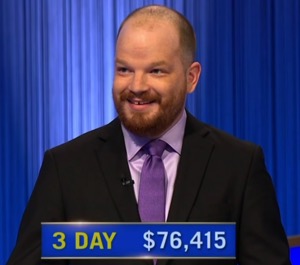 Ben Ganger, today's Jeopardy! winner (for the May 1, 2025 game.)