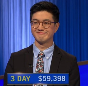 Brendan Liaw, today's Jeopardy! winner (for the May 22, 2025 game.)