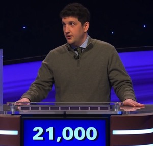 Matt Amodio, today's Jeopardy! Masters winner (for May 20, 2025, game 2.)