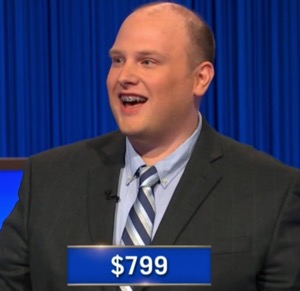 Tyler Griffith, today's Jeopardy! winner (for the May 27, 2025 game.)
