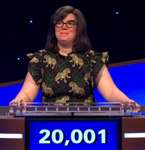 Victoria Groce, today's Jeopardy! Masters winner (for the May 28, 2025 first game.)
