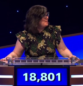 Victoria Groce, today's Jeopardy! Masters winner (for May 28, 2025's second game.)