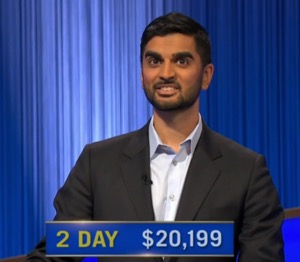 Nikhil Joshi, today's Jeopardy! winner (for the June 6, 2025 game.)