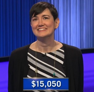 Sarah Cox, today's Jeopardy! winner (for the June 16, 2025 game.)