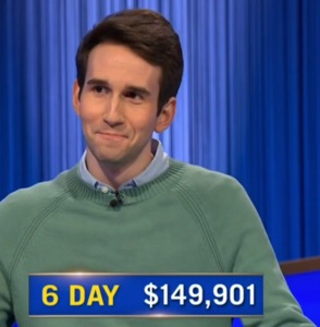 Scott Riccardi, today's Jeopardy! winner (for the July 10, 2025 game.)