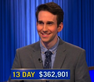 Scott Riccardi, today's Jeopardy! winner (for the July 21, 2025 game.)
