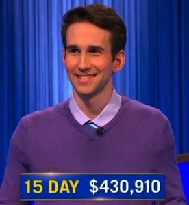 Scott Riccardi, today's Jeopardy! winner (for the July 23, 2025 game.)