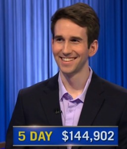 Scott Riccardi, today's Jeopardy! winner (for the July 9, 2025 game.)
