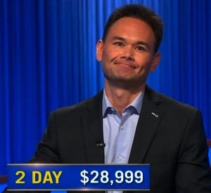 Aaron Levine, today's Jeopardy! winner (for the October 28, 2025 game.)