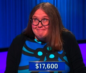 Lisa Mueller, today's Jeopardy! winner (for the October 1, 2025 game.)