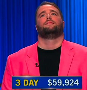 TJ Fisher, today's Jeopardy! winner (for the October 6, 2025 game.)