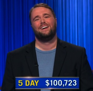 TJ Fisher, today's Jeopardy! winner (for the October 8, 2025 game.)