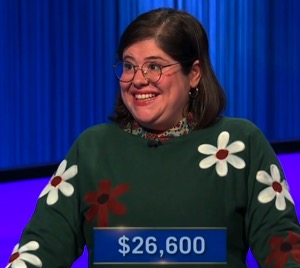 Allegra Kuney, today's Jeopardy! winner (for the November 5, 2025 game.)