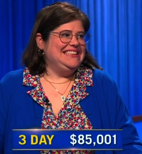 Allegra Kuney, today's Jeopardy! winner (for the November 7, 2025 game.)