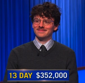 Harrison Whitaker, today's Jeopardy! winner (for the November 27, 2025 game.)