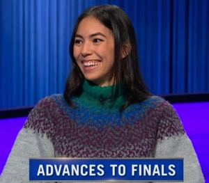 Michelle Tsai, today's Jeopardy! winner (for the December 23, 2025 game.)