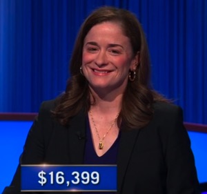 Diana Miller, today's Jeopardy! winner (for the February 27, 2026 game.)